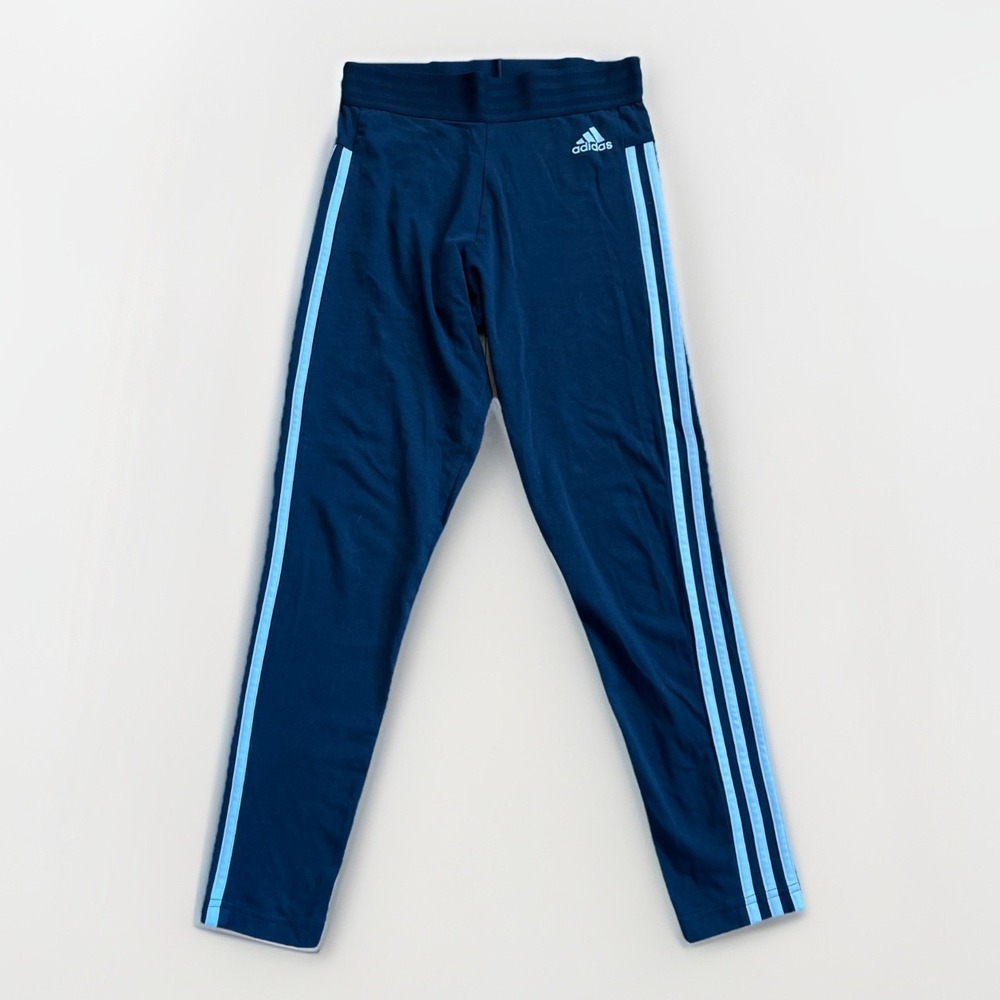 ADIDAS Womens Small Joggers Leggings Black Cotton Blend Elastic Waist Tapered